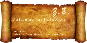 Zelmanovics Balázs névjegykártya